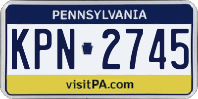 PA license plate KPN2745