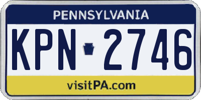 PA license plate KPN2746
