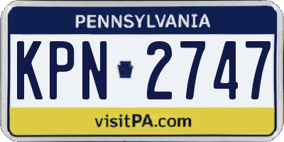 PA license plate KPN2747