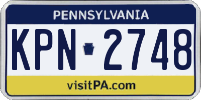 PA license plate KPN2748