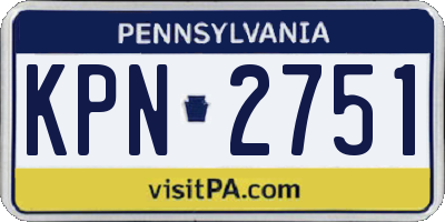 PA license plate KPN2751