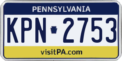 PA license plate KPN2753