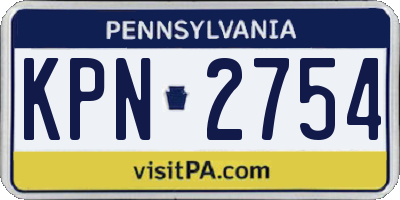 PA license plate KPN2754