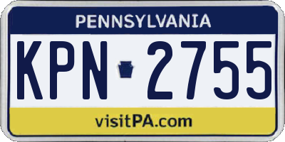 PA license plate KPN2755