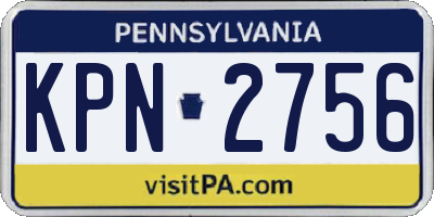 PA license plate KPN2756