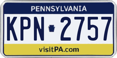 PA license plate KPN2757