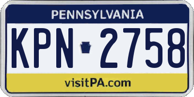 PA license plate KPN2758