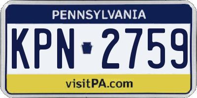 PA license plate KPN2759