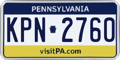 PA license plate KPN2760