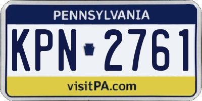 PA license plate KPN2761