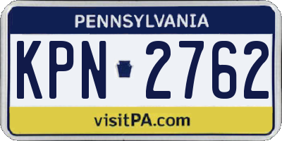 PA license plate KPN2762
