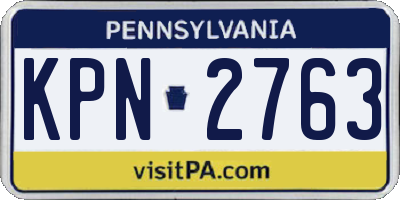 PA license plate KPN2763