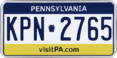 PA license plate KPN2765