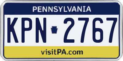 PA license plate KPN2767