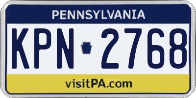 PA license plate KPN2768