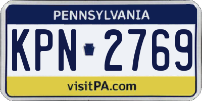 PA license plate KPN2769