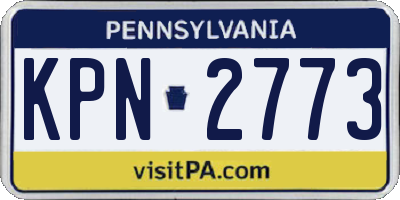 PA license plate KPN2773