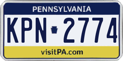 PA license plate KPN2774