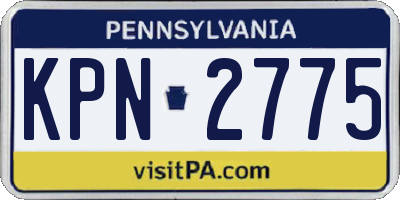 PA license plate KPN2775