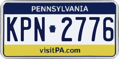 PA license plate KPN2776