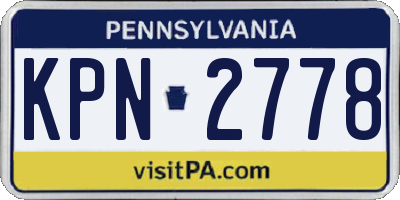 PA license plate KPN2778