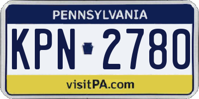 PA license plate KPN2780