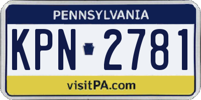 PA license plate KPN2781