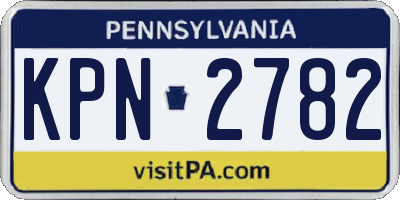 PA license plate KPN2782