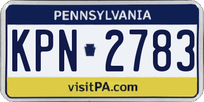 PA license plate KPN2783