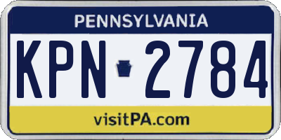 PA license plate KPN2784