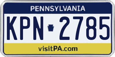 PA license plate KPN2785