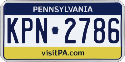 PA license plate KPN2786