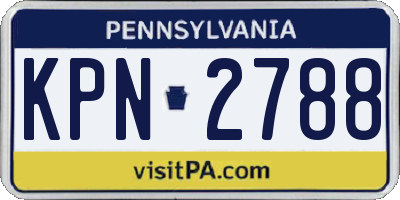 PA license plate KPN2788