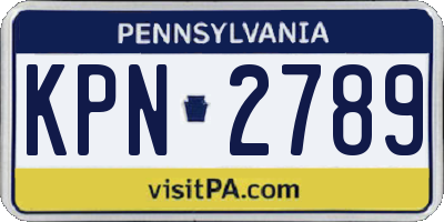 PA license plate KPN2789