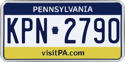 PA license plate KPN2790