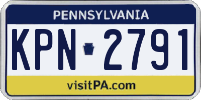 PA license plate KPN2791