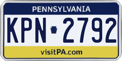 PA license plate KPN2792