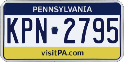 PA license plate KPN2795