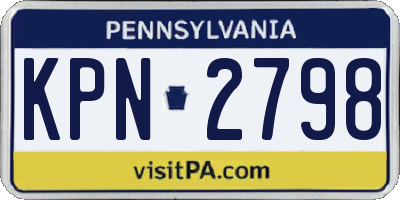 PA license plate KPN2798