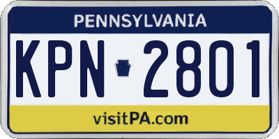 PA license plate KPN2801