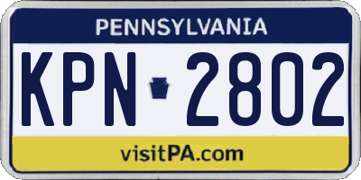 PA license plate KPN2802