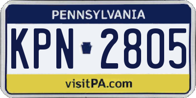 PA license plate KPN2805