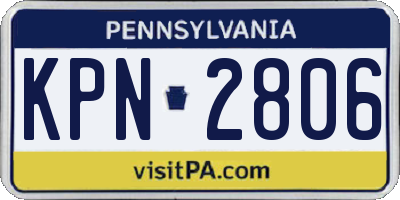 PA license plate KPN2806