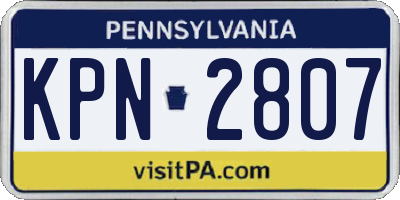 PA license plate KPN2807