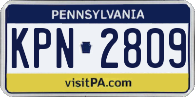 PA license plate KPN2809