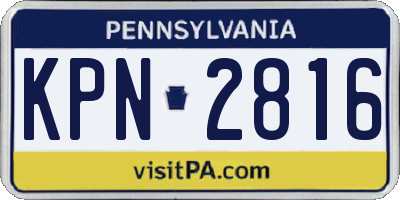 PA license plate KPN2816