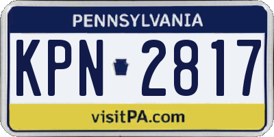 PA license plate KPN2817
