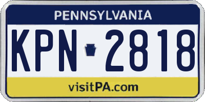PA license plate KPN2818