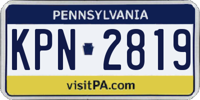 PA license plate KPN2819