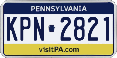 PA license plate KPN2821